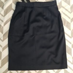 New Anne Klein II Navy Lined Wool Skirt Sz 12